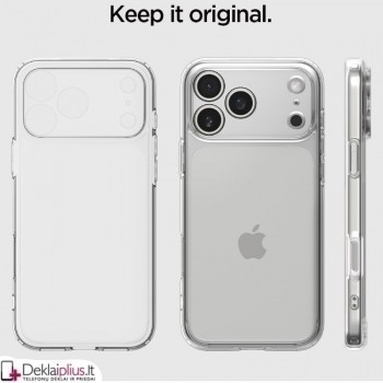 Silikoninis dėklas  2.0 mm storio - permatomas (Apple Iphone 17 Pro/Iphone 18 Pro)